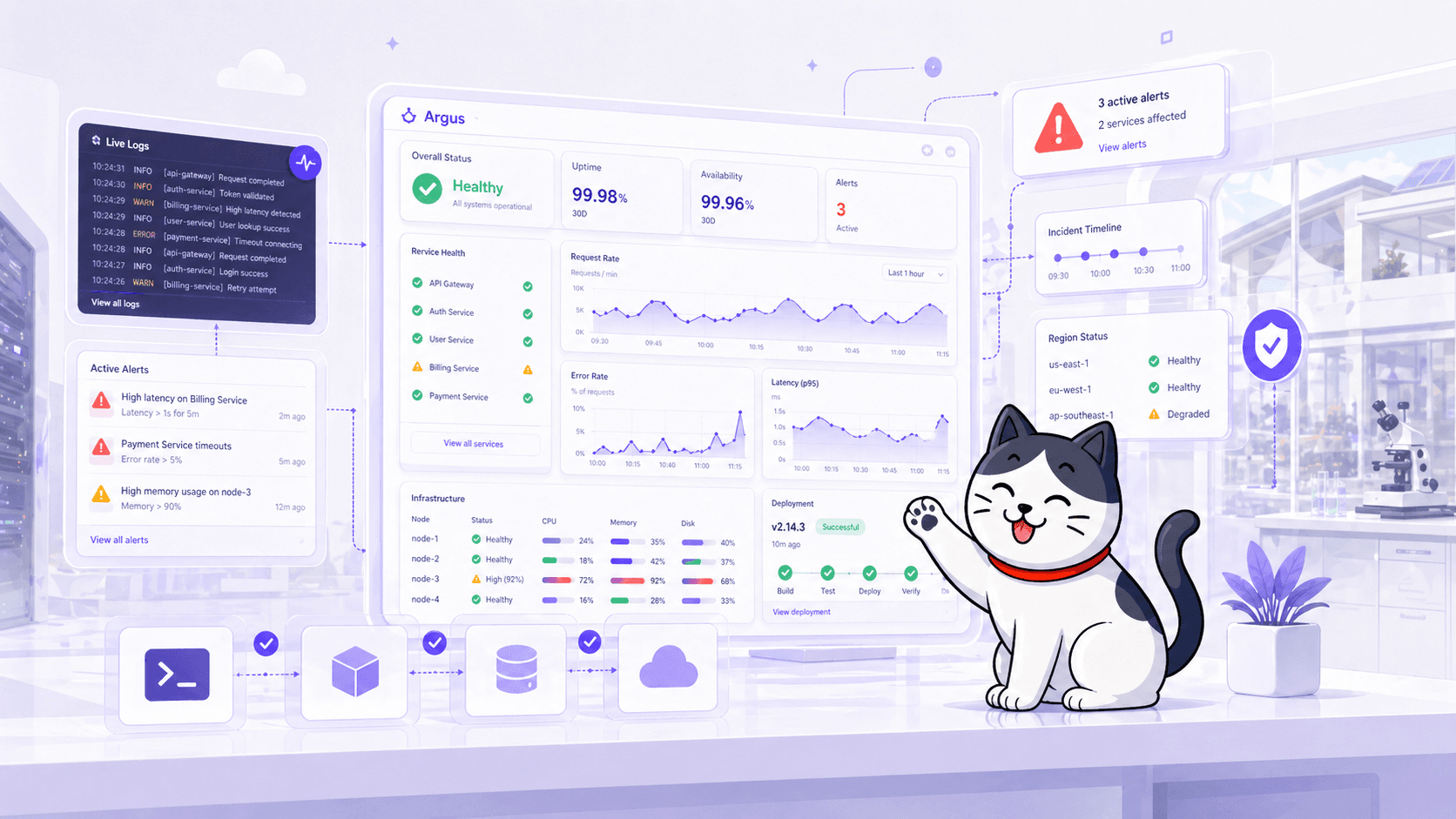 Argus の監視ダッシュボードと通知UI