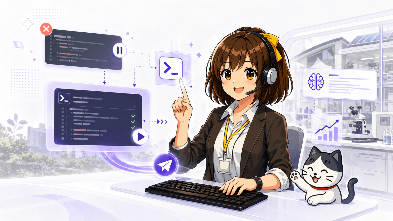 代打ちゃんのアプリ画面とターミナル管理UI