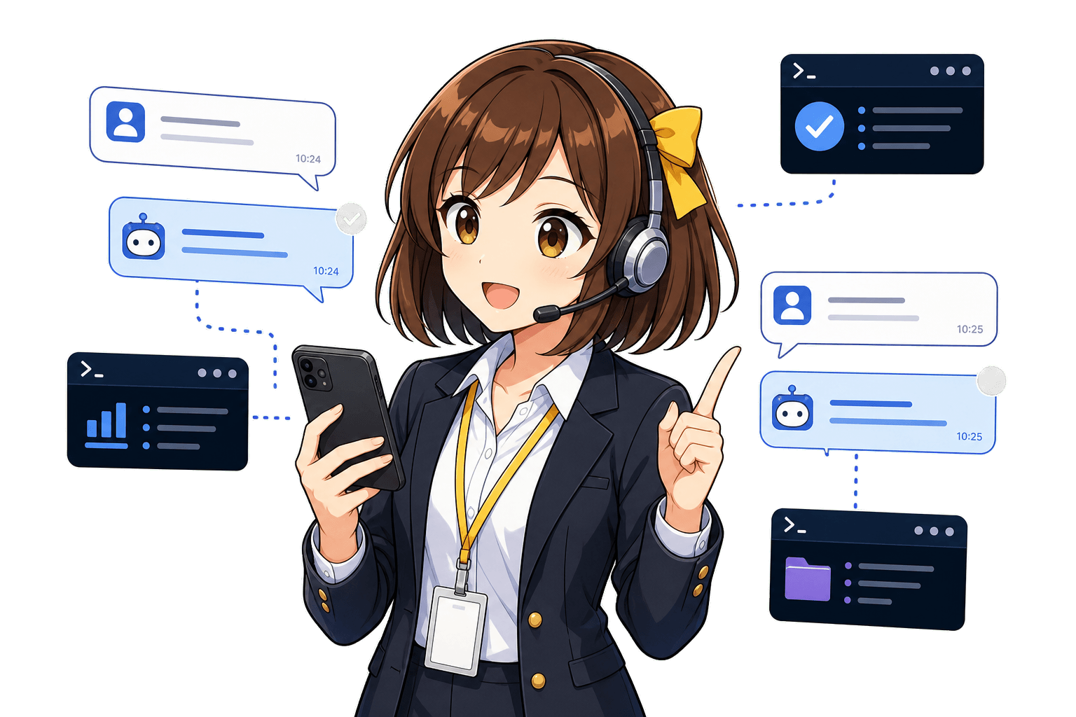 Slack 連携を案内する代打ちゃん